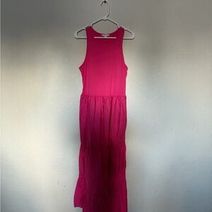 Sleeves pink dress new spring dress